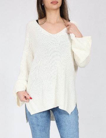 Bluza Oversize Bershka, alb