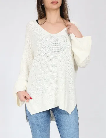 Bluza Oversize Bershka, alb