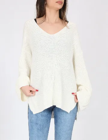 Bluza Oversize Bershka, alb