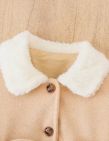 Palton Shein Kids, crem