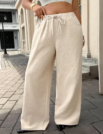 Pantaloni SHEIN CURVE, crem