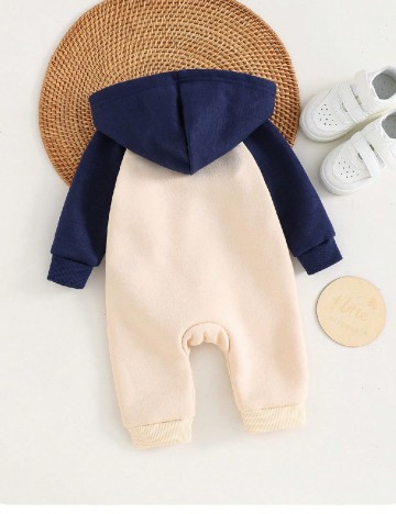 Salopeta Shein Kids, crem/albastru