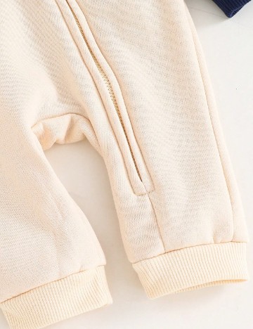 Salopeta Shein Kids, crem/albastru