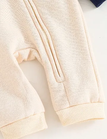 Salopeta Shein Kids, crem/albastru