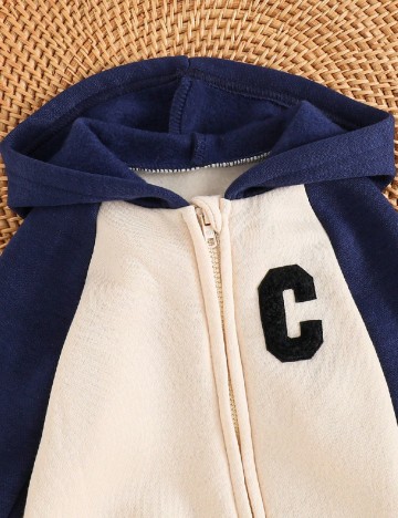 Salopeta Shein Kids, crem/albastru