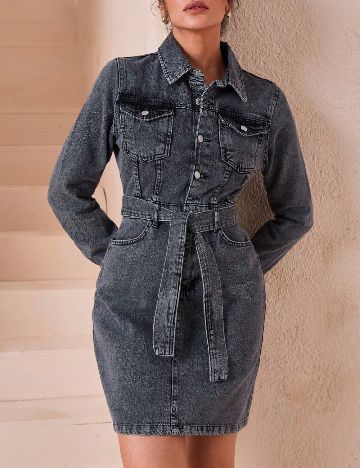 Rochie scurta SHEIN, gri