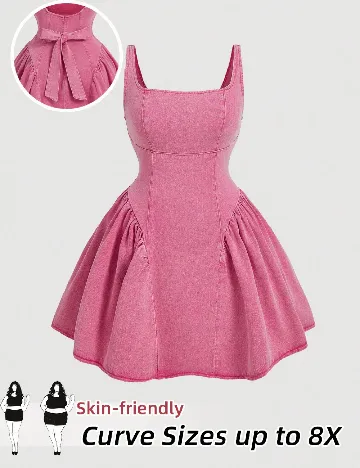 Rochie scurta SHEIN CURVE, roz