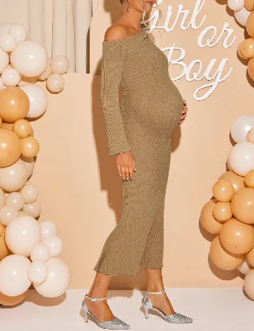 Rochie lunga SHEIN Maternity, maro