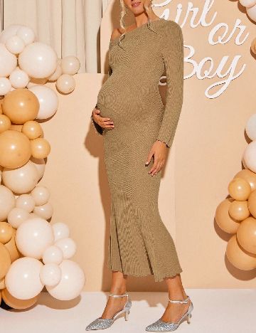 Rochie lunga SHEIN Maternity, maro