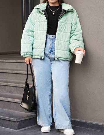 Geaca SHEIN CURVE, verde