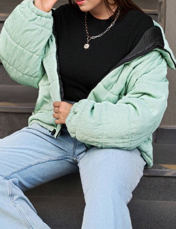 Geaca SHEIN CURVE, verde