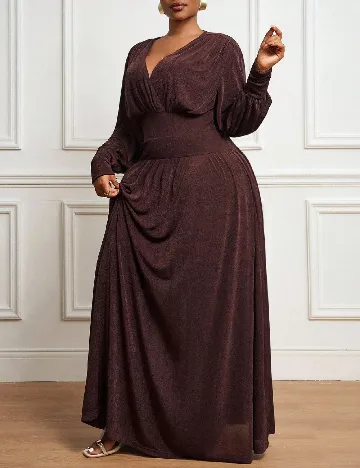 Rochie lunga SHEIN CURVE, maro