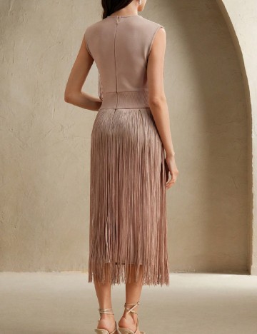 Rochie medie SHEIN, roz pudra inchis