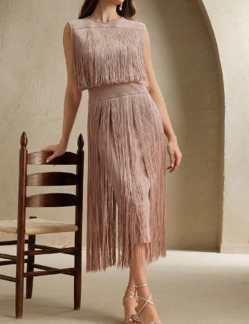 Rochie medie SHEIN, roz pudra inchis