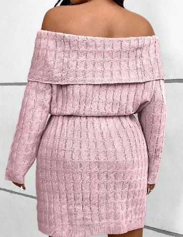 Rochie scurta SHEIN CURVE, roz pudra