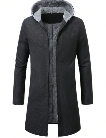 Jacheta SHEIN Plus Size Men, gri inchis