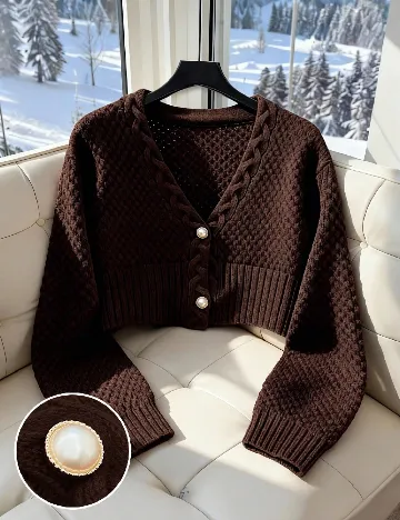 Cardigan SHEIN, maro