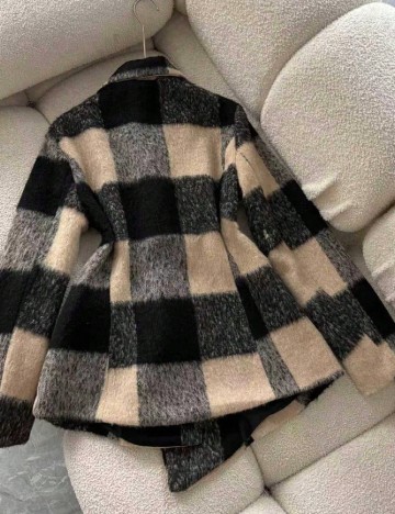 Palton SHEIN, crem/negru