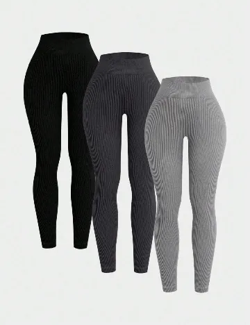 Set colanti 3 perechi Shein Kids, mix culori