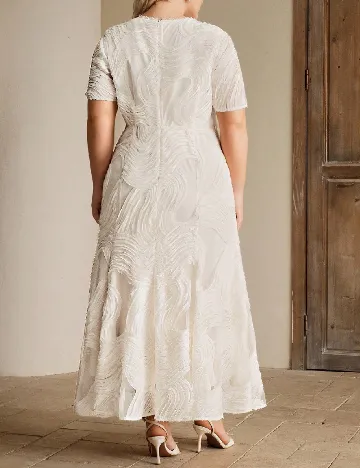 Rochie lunga Anewsta Curve, ecru