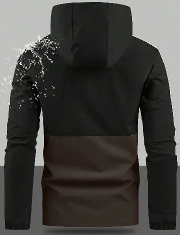 Jacheta impermeabila SHEIN, negru/maro