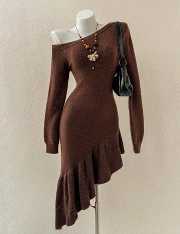 Rochie medie SHEIN, maro