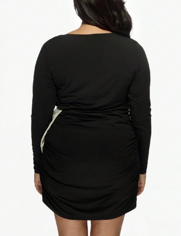 Rochie scurta MISSGUIDED Plus Size, negru/alb