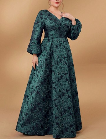 Rochie lunga SHEIN CURVE, verde/negru