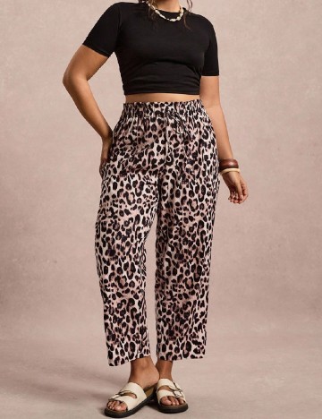 Pantaloni SHEIN CURVE, animal print