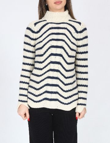 Pulover Zara, alb/albastru