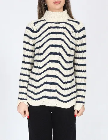 Pulover Zara, alb/albastru