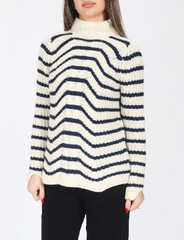 Pulover Zara, alb/albastru