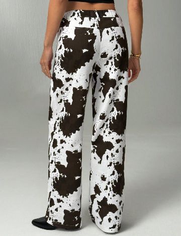 Pantaloni SHEIN, alb/maro