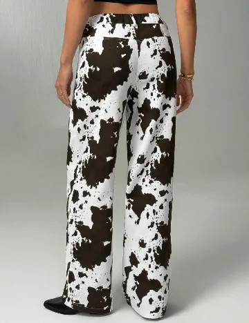 Pantaloni SHEIN, alb/maro