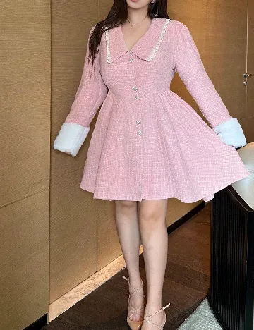 Rochie scurta SHEIN CURVE, roz