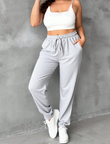 Pantaloni SHEIN CURVE, gri