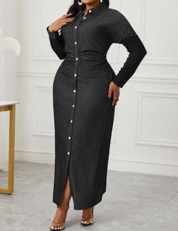 Rochie lunga SHEIN CURVE, gri