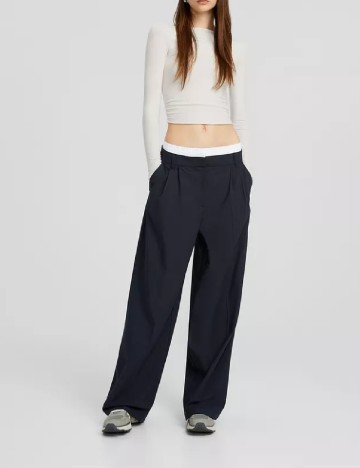 Pantaloni Bershka, bleumarin