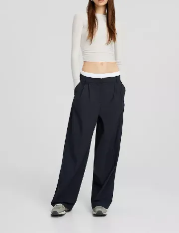 Pantaloni Bershka, bleumarin