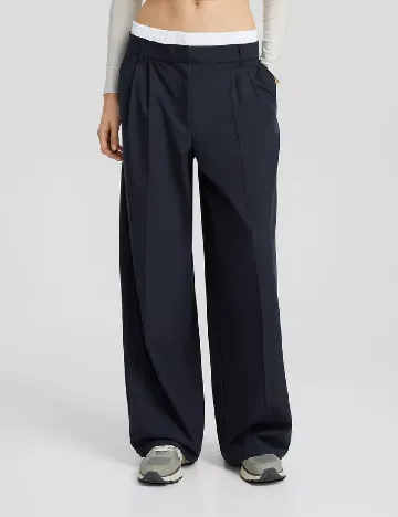 Pantaloni Bershka, bleumarin