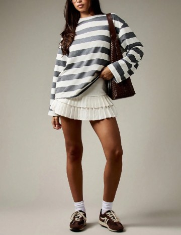 Bluza Missguided, alb/gri