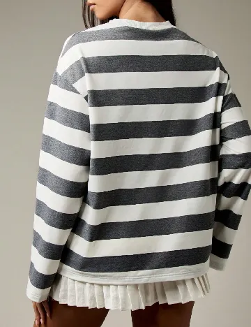 Bluza Missguided, alb/gri