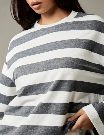 Bluza Missguided, alb/gri