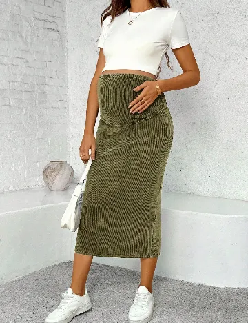 Fusta SHEIN Maternity, verde