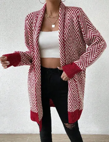 Blazer SHEIN, alb/rosu