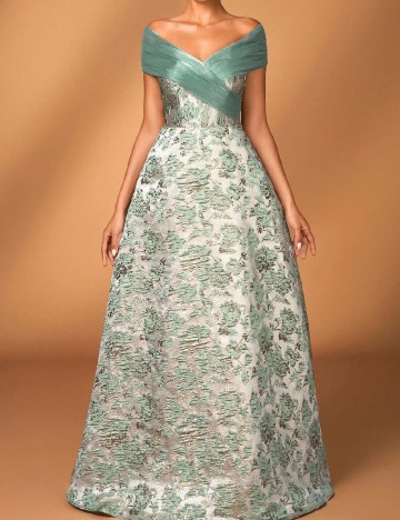 Rochie lunga SHEIN, verde/gri