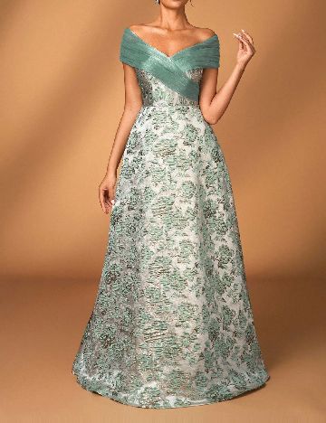 Rochie lunga SHEIN, verde/gri