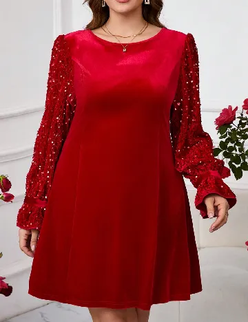 Rochie scurta SHEIN CURVE, rosu