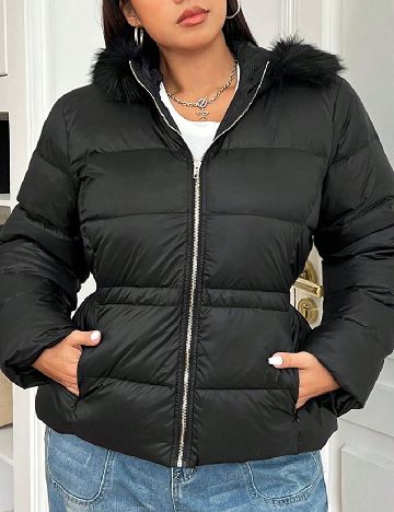 Geaca SHEIN CURVE, negru