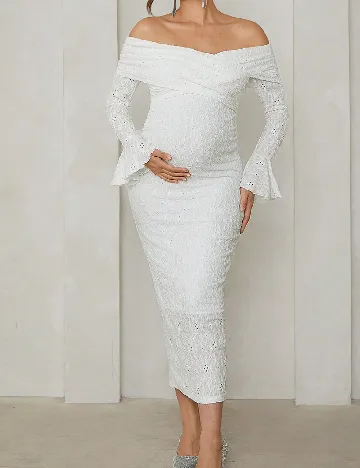 Rochie medie SHEIN Maternity, alb